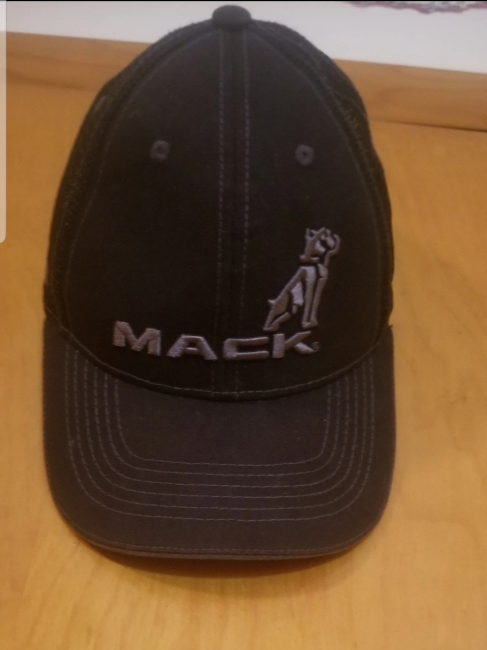 Mack Truck Emblem Black Adjustable Mesh Trucker Hat in Very Good Condition